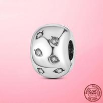 Clip S925 Sterling Silver Clear Pave Clip Charm Zircon Beads Fit Original Fashion Bracelets Silver 925 Jewelry Making