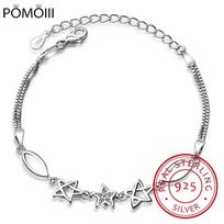 Brand New Sterling Silver 925 Sterling Silver Hexagon Star Red Big Satellite Bracelet Women's white