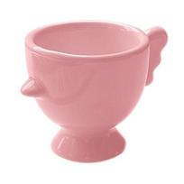 Egg Cup Heightened Base Solid Color Non-Slip Handle Good Grip Easy to Clean Makeup Sponge Holder Mini Breakfast Ceramic Egg Holder Dining Room Use rožinė