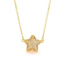 Premium French Magnetic Full Diamond Pentagram Pendant Necklace Femininity Versatile Fashion Clavicle Chain