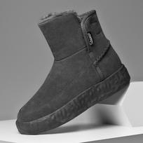 Naujausi Vandeniui atsparūs Žieminiai Sniego Batai Šilti Darbo Laisvalaikio Batai Aukšti Vienspalviai Juodi Neslystantys Ankle Boots Klasikiniai Vyriški Batai Ėjimui 42 gray