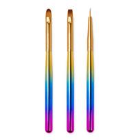 3 pcs Nail Brush Acrylic Pen Carving Art Tips Painting Poly Nail Gel Tool Liner UV Gel Manicure Accessories Tool Set