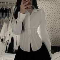 Autumn Y2K White Sexy Shirts Women Streetwear Tunic Long Sleeve Tops Students Jk Preppy Korean Fashion Slim All Match Blouses New S balta