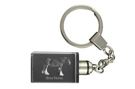 Shire - krištolinis pakabukas su žirgo nuotrauka, šviečiantis pakabukas, unikali  Art-Dog  prekės ženklo dovana skaidri