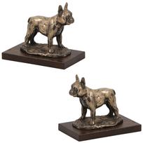 Prancūzų buldogas, Frenchie - šuns figūrėlė, šuns silueto figūrėlė, trofėjus Art-Dog šunų parodoje ruda