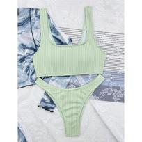 Seksualus briaunotas Brazilijos padded bikini moterims maudymosi kostiumas moteriškas maudymosi kostiumas dviejų dalių bikini komplektas maudymosi kostiumas maudymosi kostiumas L balta