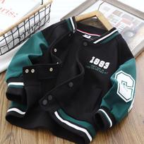 Boys' Jackets, Baseball Uniforms, Spring and Autumn Models, Big Children's Tops, Children's Jackets, Sports and Leisure 160 žalia
