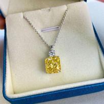 100 %S925 Sterling Silver Sparkling Topaz High Carbon Diamoind Square Pendant Neckalce For Women Party Fine Jewelry Gift
