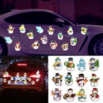 Kalėdinis magnetinis lipdukas Dekoracija Sniego senelis Magnetinis atspindintis papuošimas Automobilio lipdukas Pašto dėžutės Šaldytuvo lipdukas One Size balta