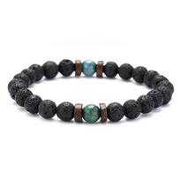 Vyriškos apyrankės Vyriški papuošalai Moteriški apyrankės natūralaus akmens karoliukai Apyrankės Apyrankės Apyrankės Aksesuarai Hombre Bracciale Armbanden M 180-190mm black