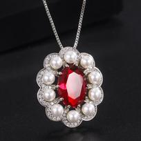 Colored Gemstone Jewelry Pendant Ruby Pink Sapphire Sapphire Necklace raudona