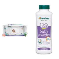 Himalaya Gentle Baby Wipes (72 Sheets) & Himalaya Baby Powder (400g) white