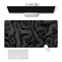 Mouse pad with large heat map abstract lines, new fluid ripple anti slip pad juoda