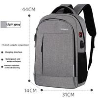 Kuprinė USB Įkrovimas Vyrams ir Moterims Didelės Talpos Paprasta Verslo Kompiuterio Kuprinė Laisvalaikio Kelioninė Studentų Kuprinė 18 inch gray