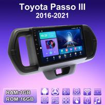 2 DIN Android Carplay Car Radio For Toyota Passo III 2016-2021 Multimedia Player Head Unit Stereo GPS Navigation BT WIFI 2+32GB 1+16GB blue