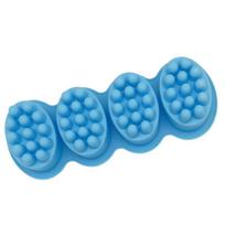 4 ertmės, silikoninis masažinis muilas, formos ovalios formos saldainių formavimas, lipdymas, kepimo skarda, bandelių puodeliai blue