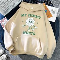 My Tummy Hurts Meme Humor Hoodie Men Funny Fashion Long Sleeve Warm Loose Casual Harajuku Novelty Sweatshirts Streetwear S