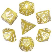 Polyhedral Dice Set 7pcs Marble Effect Game Dice Roll Playing Game for Party Bar Club mėlyna