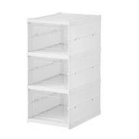 Permatoma batų dėžutė su matomomis durelėmis, didelės talpos dulkėms atsparus, sulankstomas aukštakulnių batų laikymo konteineris Triple Layer white