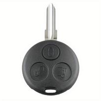 1vnt. 3 mygtukų automobilio raktų dėklas, nenupjautas tuščias ašmenis nuotolinio rakto dėklo dangtelis, tinkantis Mercedes-Benz Smart Fortwo 450 451 2007–2013 m. Style 1 black