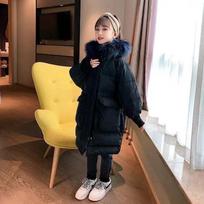 Teen Girls Coat Winter Down Warm Windbreaker Jacket for Girls Parka Thicken Cotton Fashion Hooded Children Outerwear 130 beige