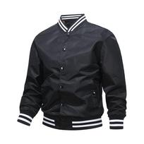 Breasted Baseball Uniform Men's Spring and Autumn Bomber Jacket Men's and Women's Same Style Couple Coat Ins Trendy Work Jacket S black