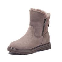 100% Natūrali Oda Žieminiai Batai Moteriški Sniego Batai Šilti Batai Šalta Žiema Moteris Ankle Boots Moteriški Aukštį Didinantys 4.5cm A1668 7 beige