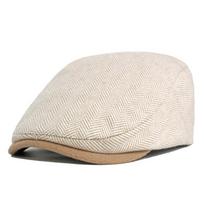 British style men's newsboy hat tweed adjustable beret autumn and winter warm forward hat casual cap tide Adjustable chaki