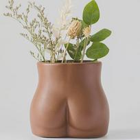 Šiuolaikinio Boho dekoro augalų vazono kūno vaza moteriškos formos dervos fart vaza Moteriška grobio formos skulptūra ruda
