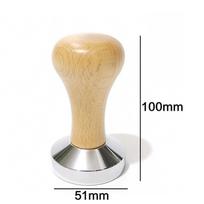 58 mm 53 mm 51 mm kavos presas su kietmedžio rankena ir plokščiu nerūdijančio plieno pagrindu 51mm