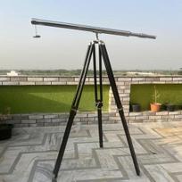 152.4cm Marine Telescope Silver Finish Adjustable Black Tripod Nautical Decor