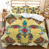 Bohemian Elephant Duvet Cover Set Elephant Mandala Pattern Animal Bedding Set for Teens Adults Queen King Polyester Quilt Cover 70x133cm 2pcs