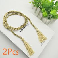 2 vnt. namų dekoravimo kutų užuolaidų dirželis, svetainė miegamojo laikrodžio dirželis, stovo užuolaidų priedas, užuolaidų surišimo lynas 2 Pcs Gold