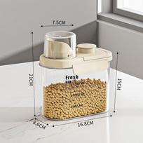 Sandarus laikymo bakas, kuriame galima laikyti ryžių sojų pupeles ir kitus daiktus, efektyviai uždarytas, atsparus drėgmei ir pelėsiui 1600ml smėlis