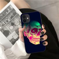 Tinka iPhone16 mobiliojo telefono dėklui Minkštas dėklas XR Naujas Kaukolės mobiliojo telefono dėklas Kaukolės telefono dėklas 15plus gray