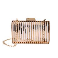 Evening Bags Korean Clutch Women Bag Metallic Flap Hollow Out Fashion Shoulder Bags Crossbody Euro-America Style