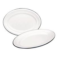Plat Ovale - Ibili - 903935 - Acier émaillé - 35x24 cm - Blanc balta