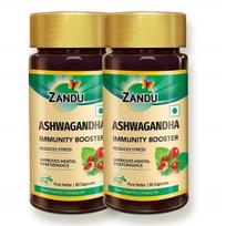 Zandu Ashwagandha Capsules, With Goodness of Natural Extracts of Ashwagandha, Helps Boost Immunity - (Pack of 60 Veg capsules x 2)