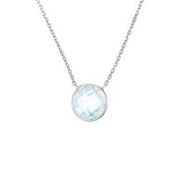Collier - Lola est Précieuse - Circle Topaze - Argent Massif Rhodié 925 - Longueur 42 cm - Femme