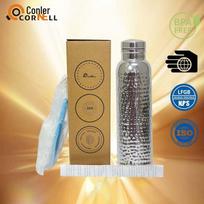 Electroplated Gold Insulated Sports Water Bottle - European/American Style, Large Mouth, English Packaging 620ml beige
