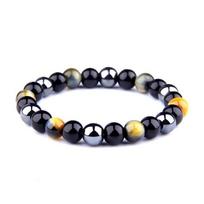 Obsidiano hematito apyrankė - 10 6 mm - Natūralus akmuo - Apsauga sveikatai - Vyriška gray