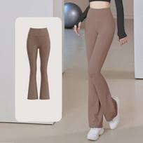 Women High Waist Breathable Flare Leggings Sports Slim Tight Lifting Hips Yoga Pants Jogging Quick Dry Sweatpants S kakavos spalvos