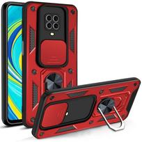 Skirta Xiaomi Redmi note 9S 9 pro max dėklas Kaukės magnetinis automobilio laikiklis žiedas Atsparus smūgiams šarvas Skirta Redmi note 9 galinis telefono dangtelis Redmi Note 9 raudona