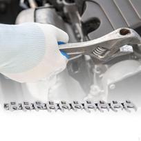 3/8 inch Drive Crowfoot Wrenches Open End Wrench Set Steel Fasteners in Tight Space Metric 10 Sizes gray
