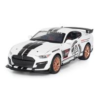 1/32 Ford Mustang Shelby GT500 Alloy Sports Car Simulation Model Diecast Metal Car Model Sound and Light Collection Toys Boys mėlyna