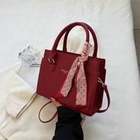 Senior Texture Retro Small Square Bags Female  New Popular Crossbody Pack Tote Simple Solid Color Leather Patchwork Handbag black