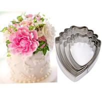 4 vnt. Bijūnų gėlių pyragas Fondant stūmoklio pjaustytuvas dekoravimo formoms Sugarcraft kepimas