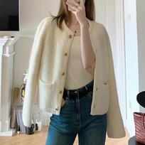 Autumn Vintage Short knitted Cardigan Sweater Women Fashion New Casual Cardigans Jackets Women Elegant Round Neck Slim Fit Winter Cardigan Coats 25309 One Size