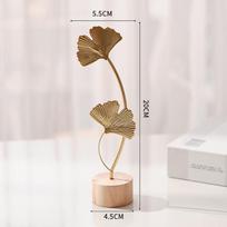 1 vnt.auksinis ginkmedžio lapas plunksna metalinis modelis figūrėlės rankų darbo stalo amatai papuošalai nuotraukų rekvizitai statulos skulptūros namų dekoras A brown