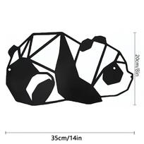 1pc Metal Pandas Wall Art - Black Metal Sculptures for Outdoor, Living Room, Bathroom, and Bedroom Decor šviesiai pilka spalva